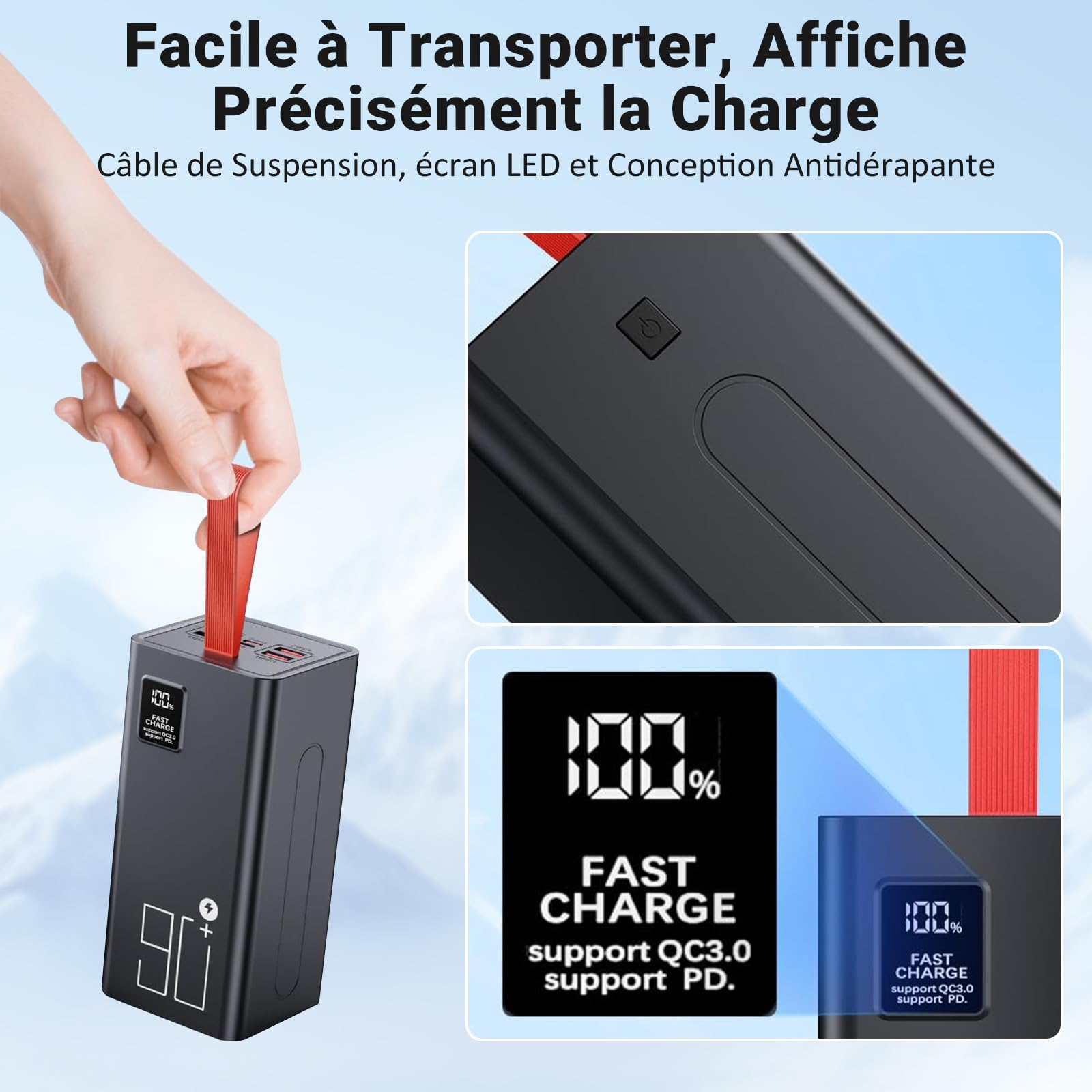Batterie Externe 90000mAh Grande Capacité USB C Power Bank