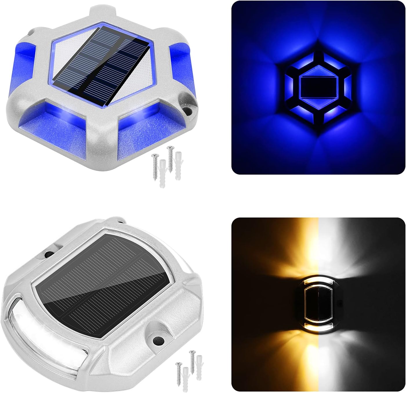 VOLISUN 24 Pack, Solar Driveway Dock Deck Lights
