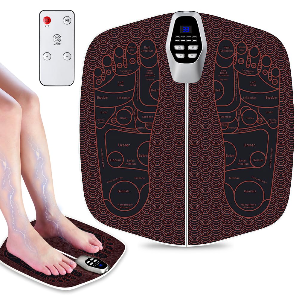 EMS Appareil de massage des pieds pour stimulateur de circulation sanguine Jambes et soulagement de la douleur Tapis de massage