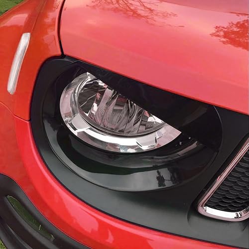 Miniatura 9 de Insertos de parrilla para Jeep Renegade, cubierta protectora de rejilla delantera para Jeep Renegade 2015-2018, 7 piezas, color negro