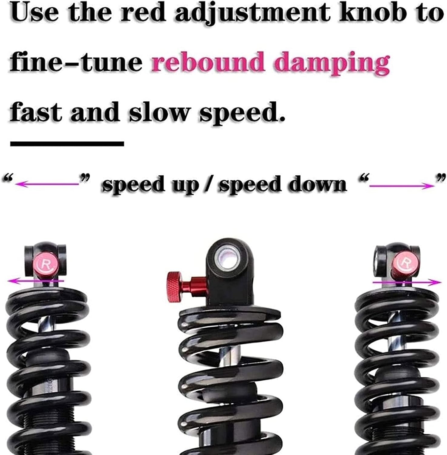 Replacement Rear Shock Absorber Coil Spring Suspension for XC Electric Bikes Scooter Folding Bike(165mm-1500Lbs)