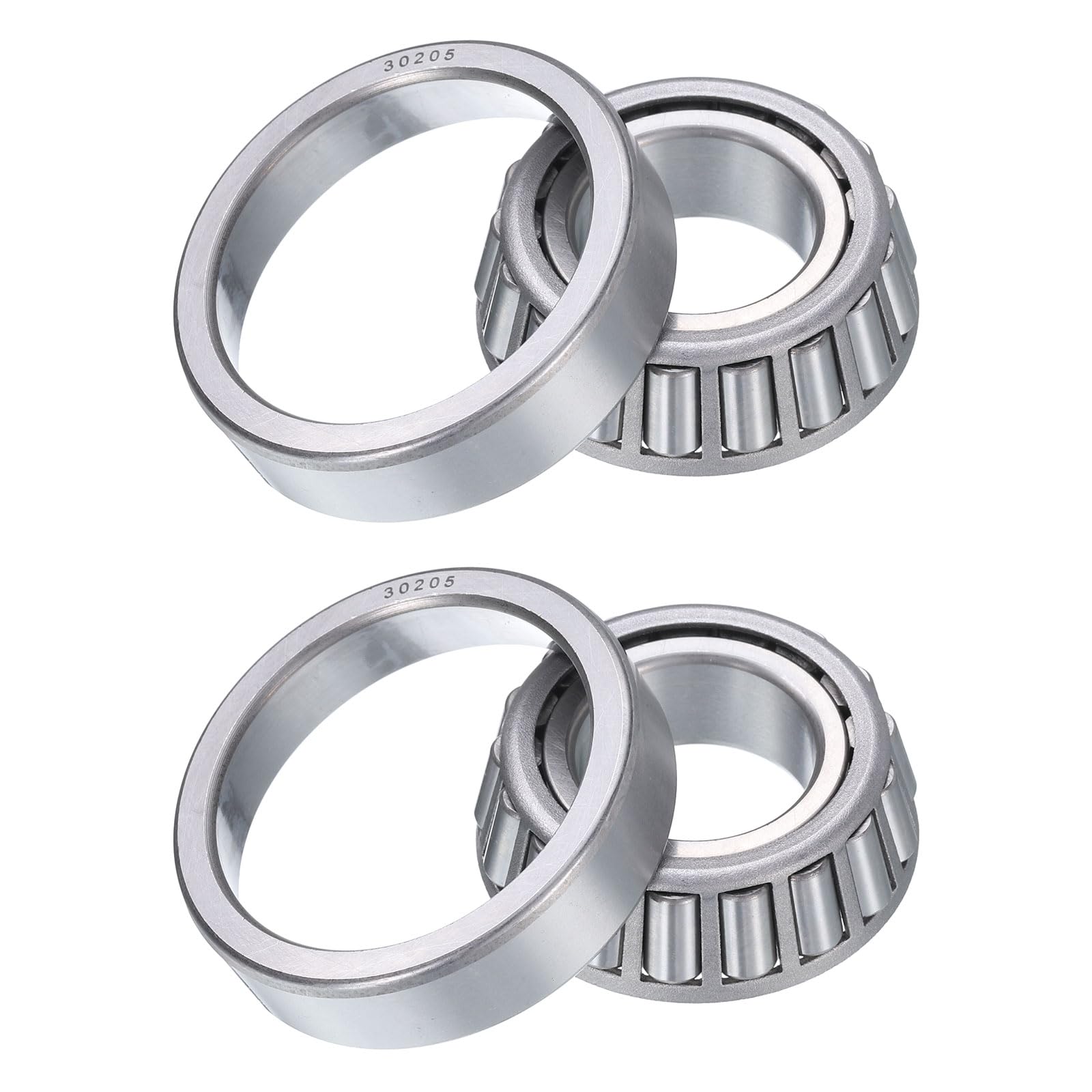 QUARKZMAN 2pcs 30205 Roulement Rouleaux Coniques Cône et Cuvette, 25mm Alésage X 52mm OD X 16,25mm Épaisseur, Acier Chromé Roulement Conique Ensemble, ABEC-3