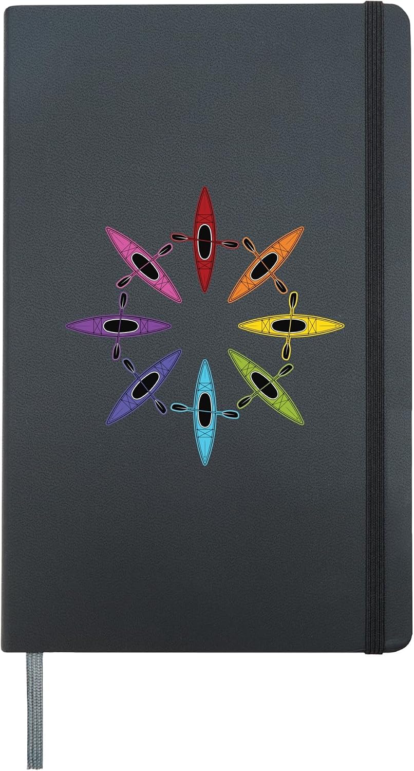 Funny Kayaking Themed Gear For Men Women Kayak Lover Kayaker Hardcover Journal, Black
