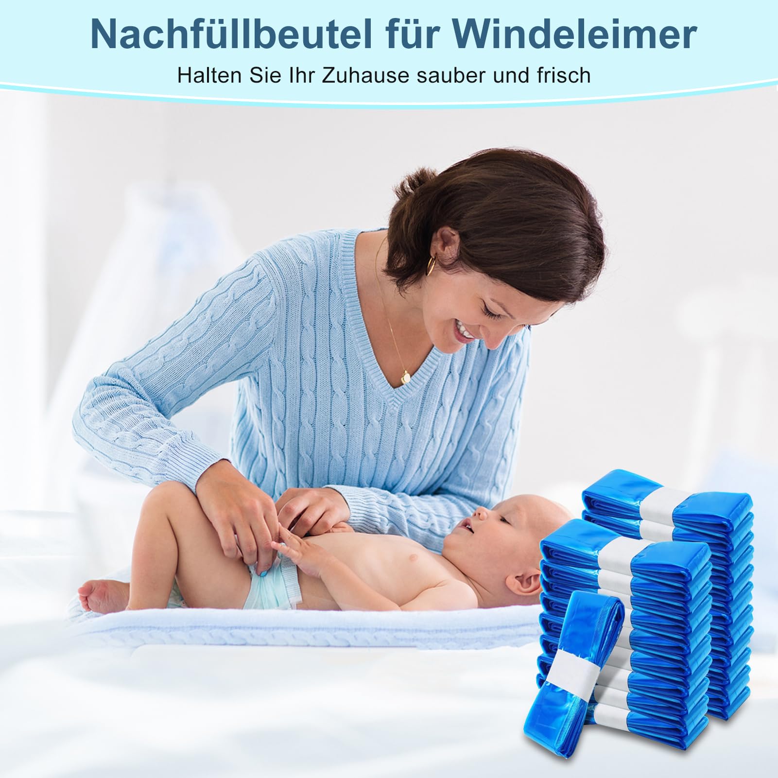 20 Pezzi Ricarica Mangiapannolinii, PARPAT 4,5m Sacchetti Mangiapannolini Antiodore Inodore Addensata Buste Ricarica Mangia Pannolini, Twist & Click