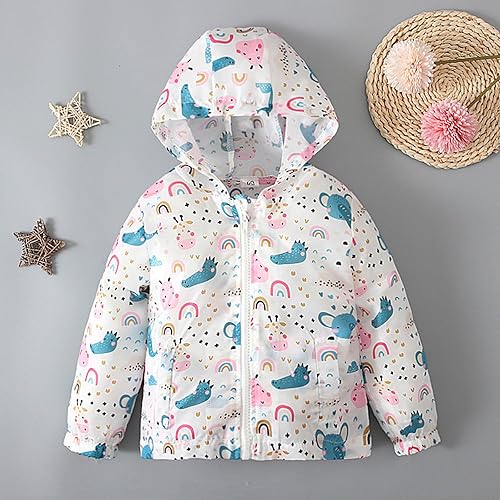 Miniatura 2 de Niños pequeños Niño Niñas Capucha Abrigo Lindo Patrón Impresión Cremallera Chaqueta Cárdigan Manga Larga Sudadera
