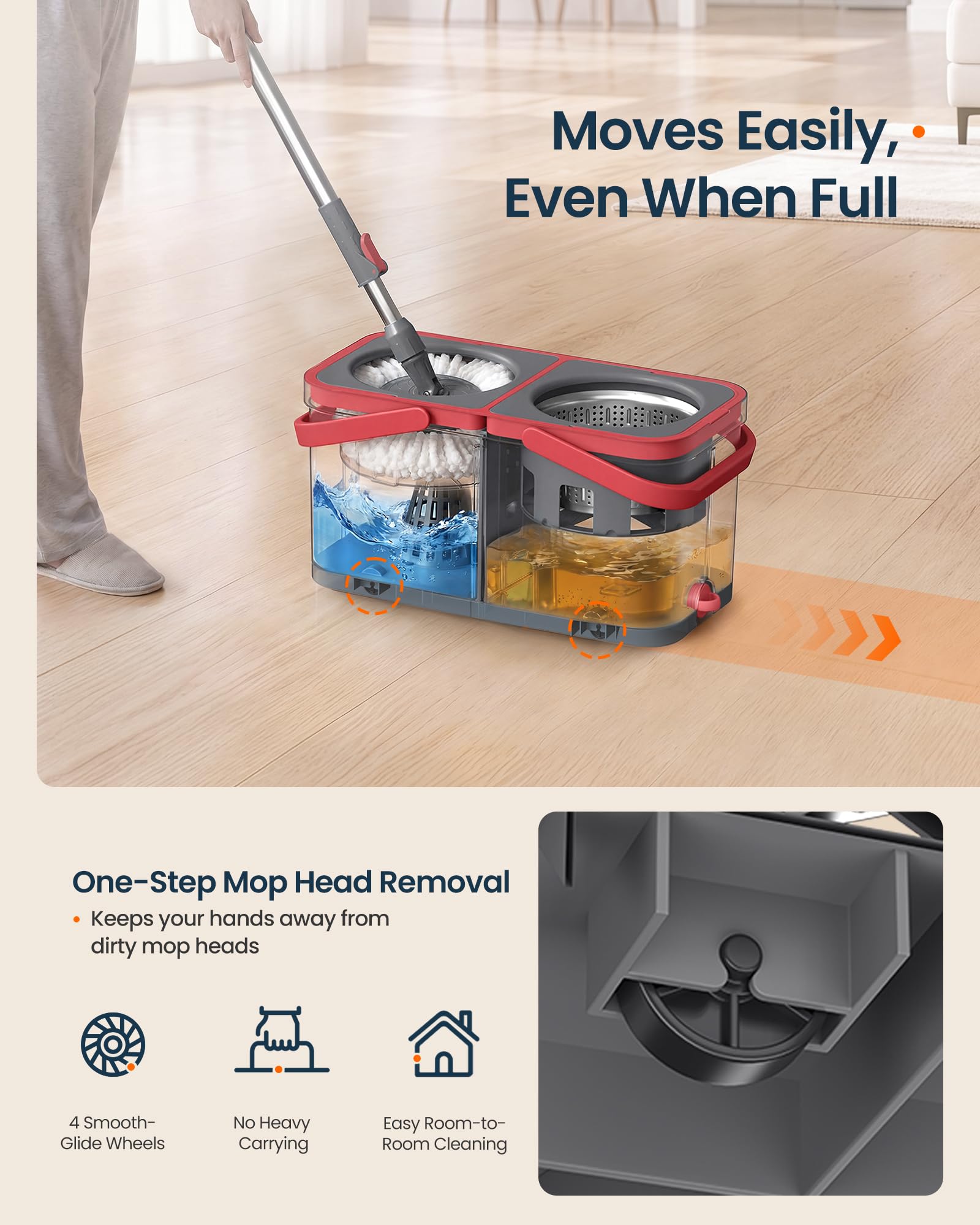 SONGMICS Spin Mop & Bucket - Clean & Fresh! -4