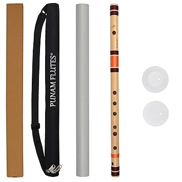 Punam Flutes C Sharp Medium Right Hand Bansuri 18.5 inches