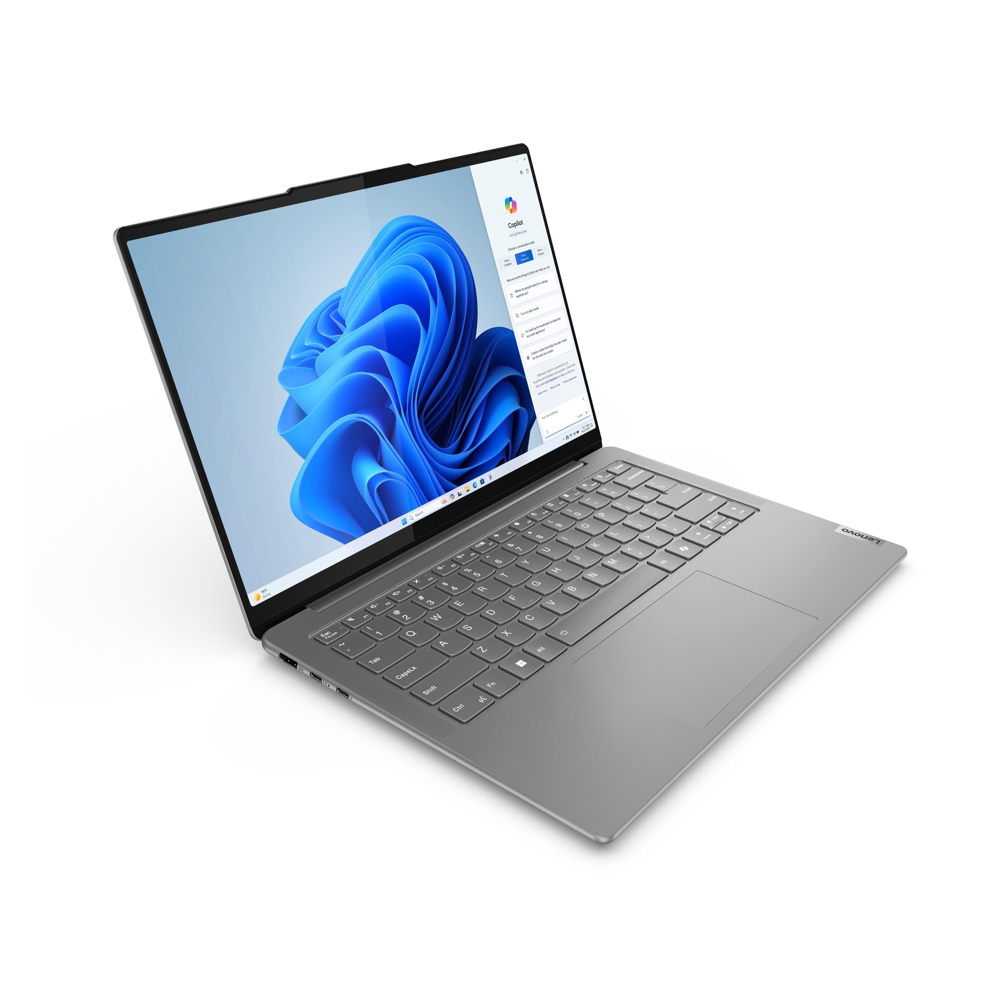 Lenovo Yoga Slim 7 14IMH9 - Ordinateur Portable 14'' OLED (Intel Core Ultra 7 155H, RAM 32Go, SSD 1To, Intel Arc Graphics,Windows 11 Home) Clavier rétroéclairé AZERTY FR - Lunaire Gris