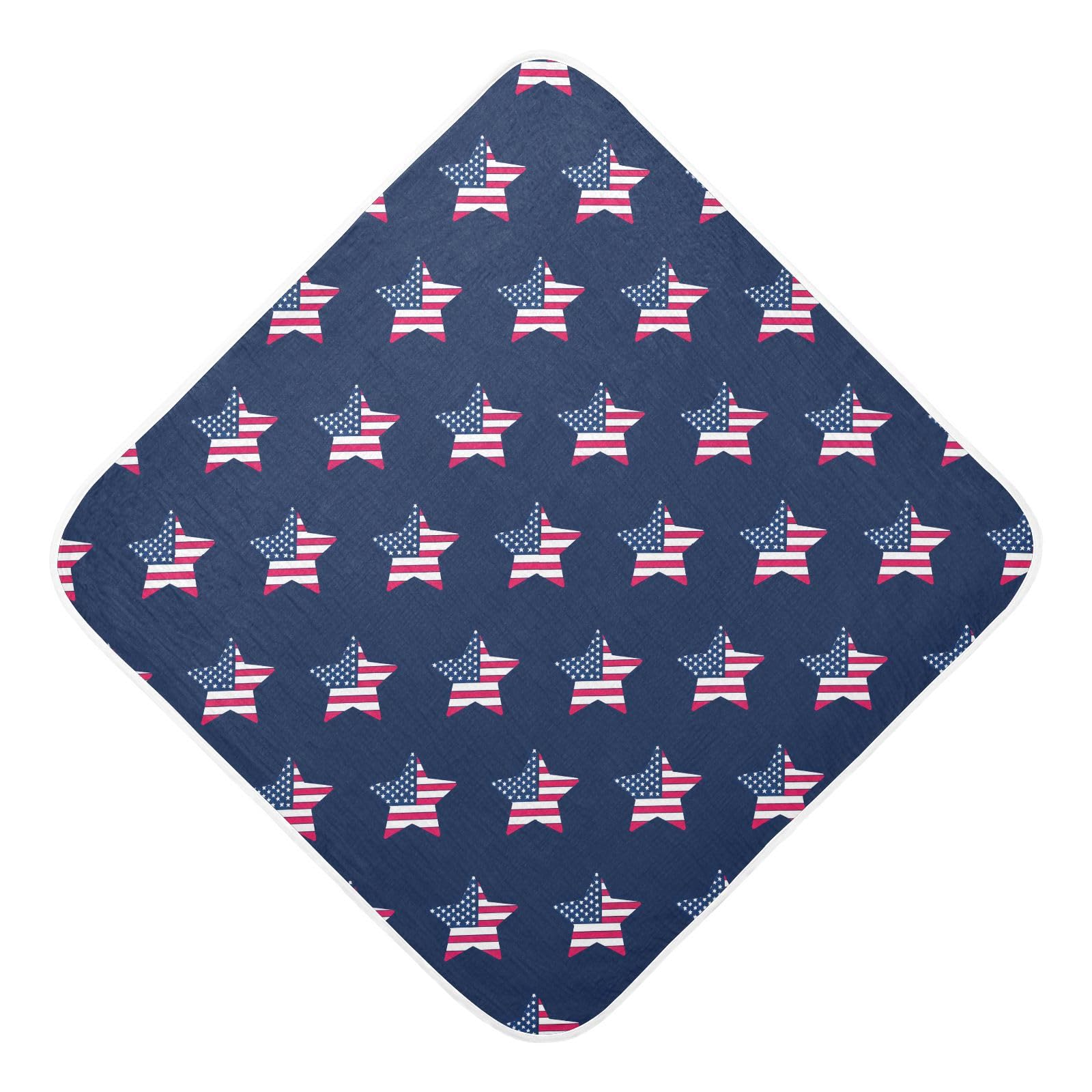 Msyxl Independence Day Hooded Towel - Ultra Soft & Absorbent Muslin Cotton Bath Towel for Babies, Toddlers, Newborn - Boys & Girls Essential 35