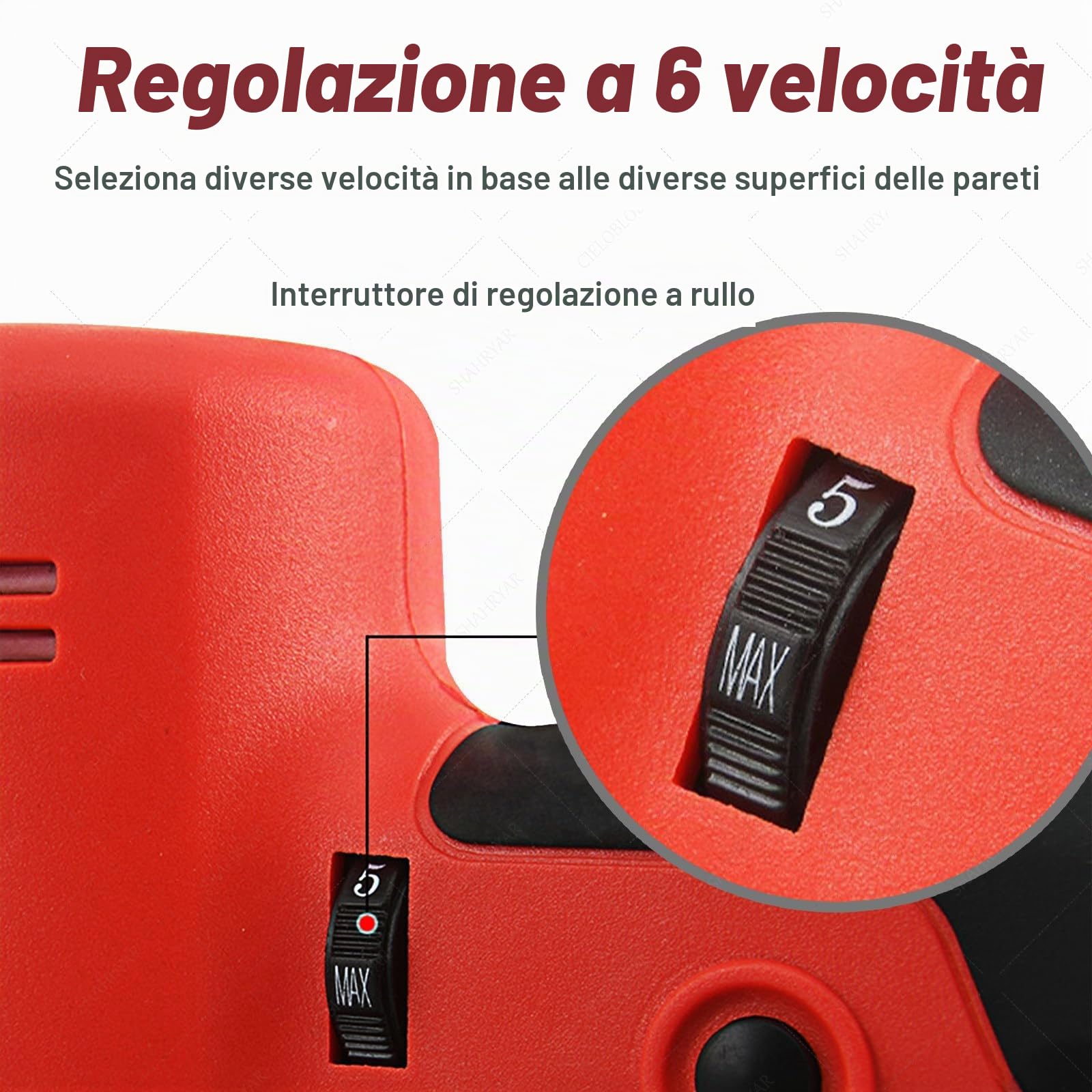 SHAHRYAR Frattazzatrice Elettrica per Malta da Muratore 1680w,Regolazione A 6 velocità,2 Batterie al Litio-Motore Interamente in Rame-per Calcestruzzo Frattazzo Intonacatrice