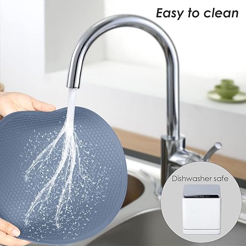 Miniatura 9 de Tapete de silicona extra grande para microondas y cubierta de alimentos, tapete como soporte para tazón, cubierta para protector de salpicaduras,