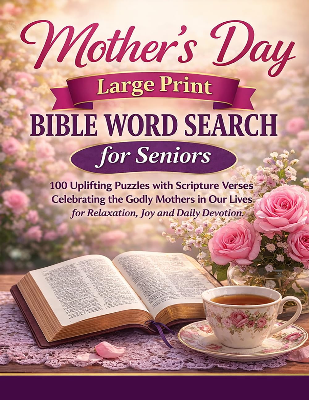 Mother's Day Large Print Bible Word Search for Seniors: 100 Uplifting Puzzles with Scripture Verses Celebrating the Godly Mothers in Our Lives for Relaxation, Joy and Daily Devotion