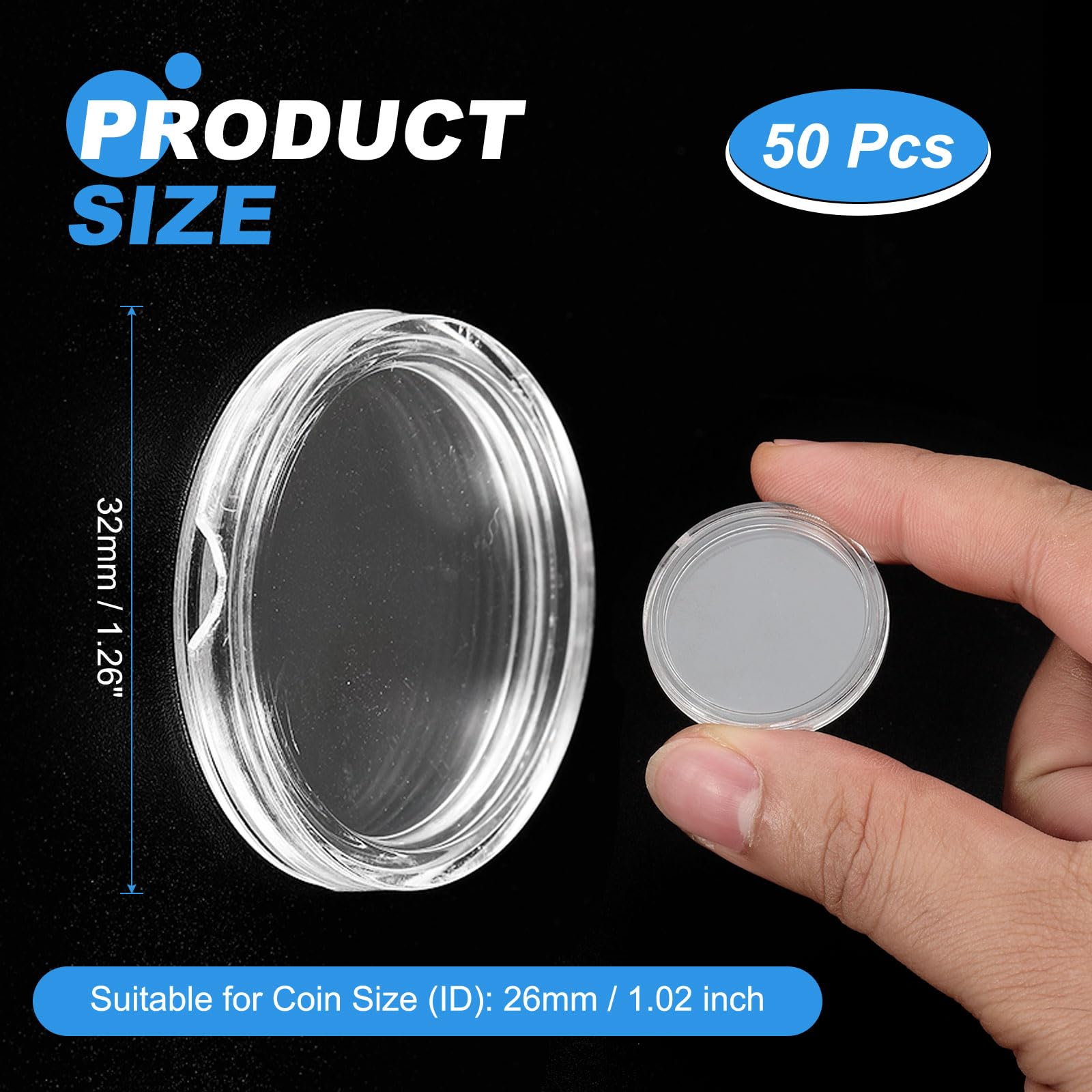 PATIKIL Silver Dollar Coin Holders 26mm - Image 2