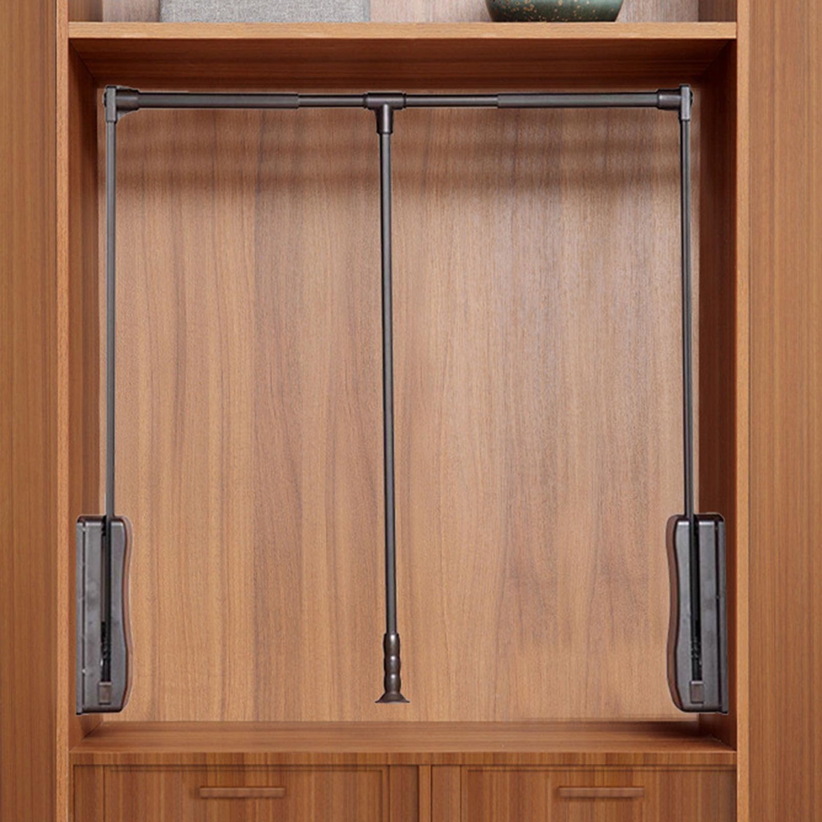 GTHTUHFD Heavy Duty Adjustable Pull Down Closet Rod, Collapsible Cabinet Rail Lifter, 21-47 Inch Wardrobe Lift, Supports 33 Lbs 550x700mm