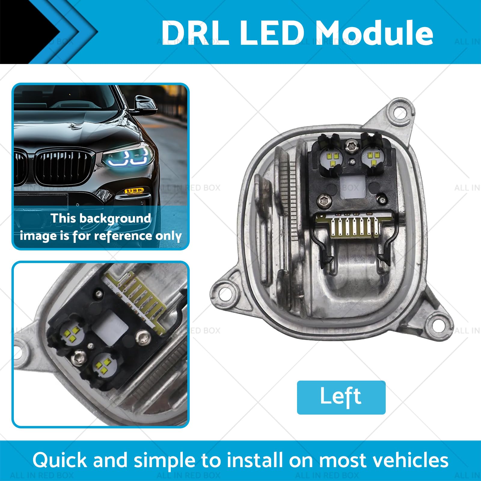 ALINREDBX White DRL LED Module Suitable for BMW X3 X3M F97 G01 X4 X4M G02 63117466107 Left Side
