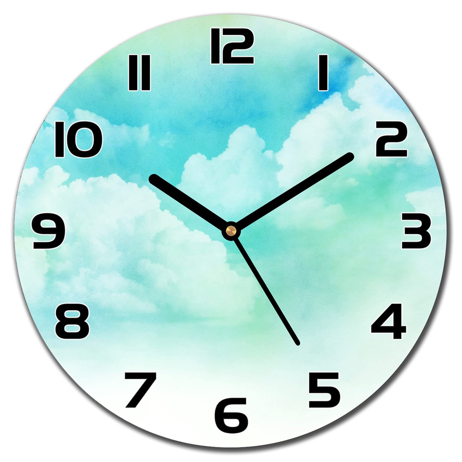 Horloge en verre 30 cm Cloud Abstrait design moderne pour la decoration murale de votre salon