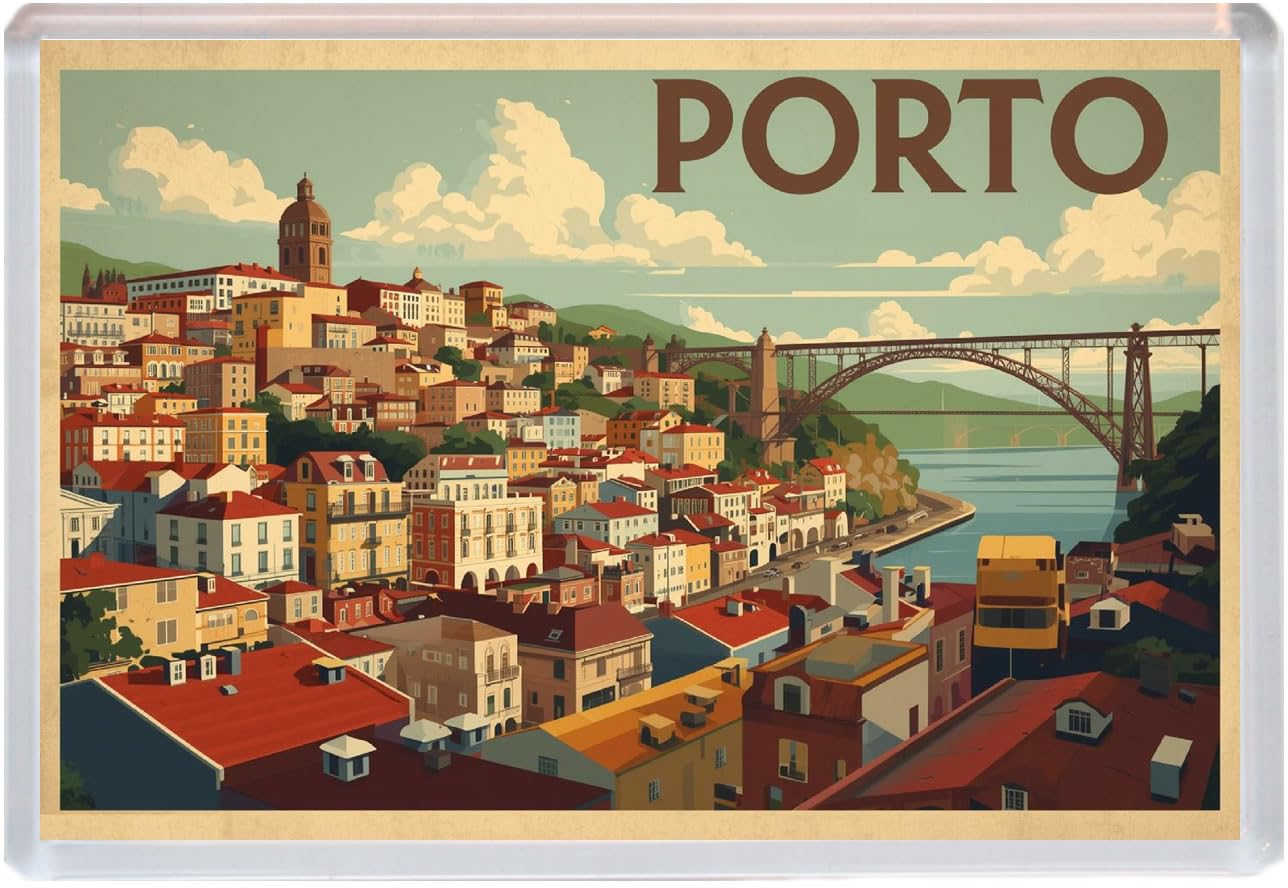 Baked Bean Store Multicolor Porto - Portugal - Jumbo Artistic Fridge Magnet 96 X 67Mm Bbsfhm3026