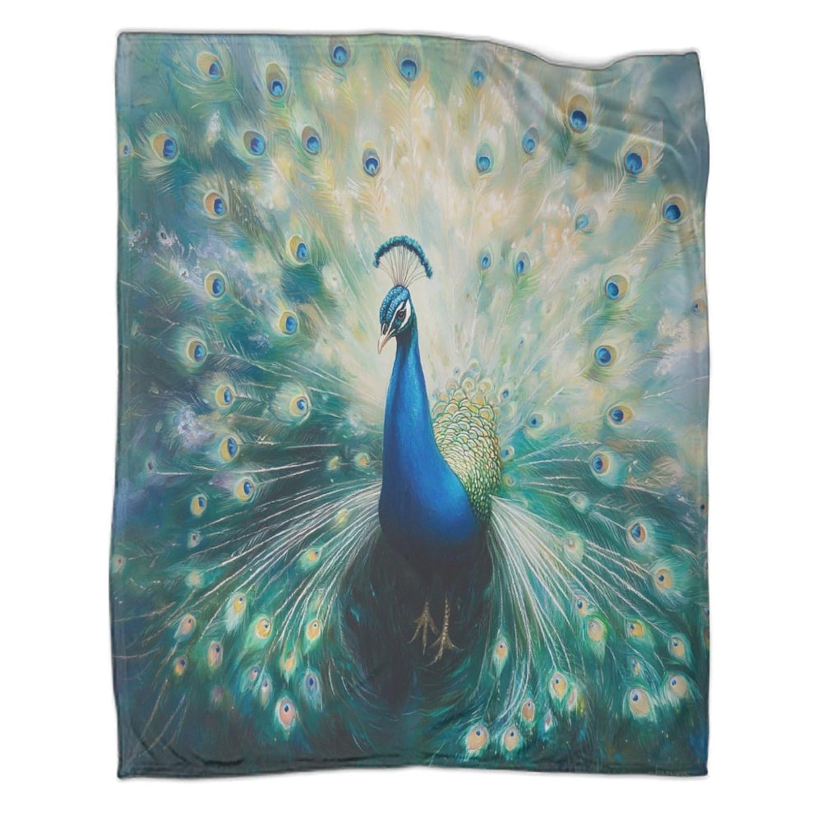 Couverture de canapé paon flanelle pour ados et adultes