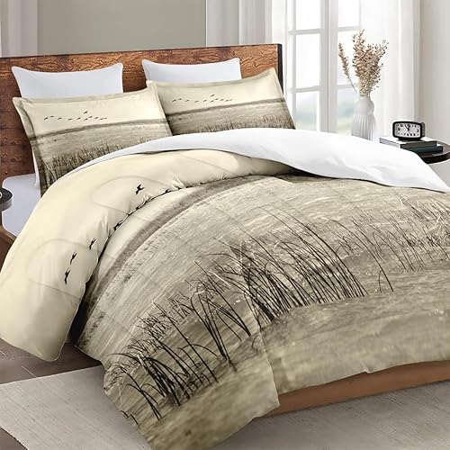 Miniatura 51 de Juego de edredón con 2 fundas de almohada, tamaño matrimonial, diseño de hongo hippy y arco iris, decoración de cama retro de los años 70, hippie,