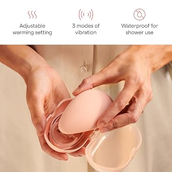 Munchkin Warm Touch Lactation Massager with Heat and Vibration, Breastfeeding Postpartum Essentials, Award Winning, Light Pink