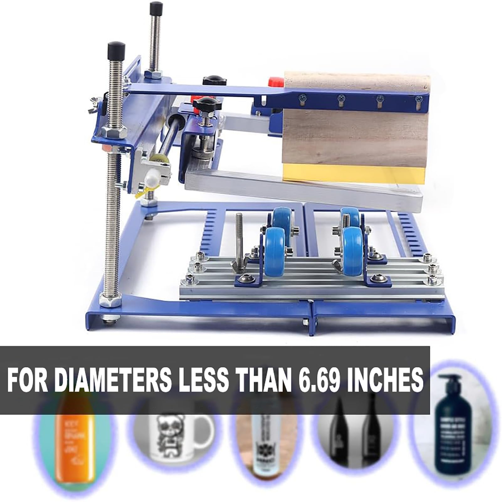 Máquina de serigrafía, kit de impresora manual cilíndrica y cónica para artículos de hasta 170 mm de diámetro, ideal para bolígrafos y botellas, solución de impresión versátil