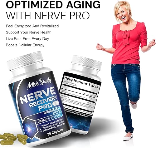 Miniatura 3 de Nerve Recovery Pro - Suplemento de apoyo nervioso con ácido alfa-lipoico, cúrcuma y acetil-L-carnitina - Apoya la función nerviosa saludable, la