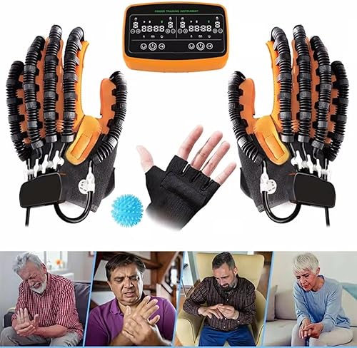 Miniatura 2 de Guantes de robot de rehabilitación para recuperación de accidentes cerebrovasculares, dispositivo de entrenamiento de dedos de doble mano para