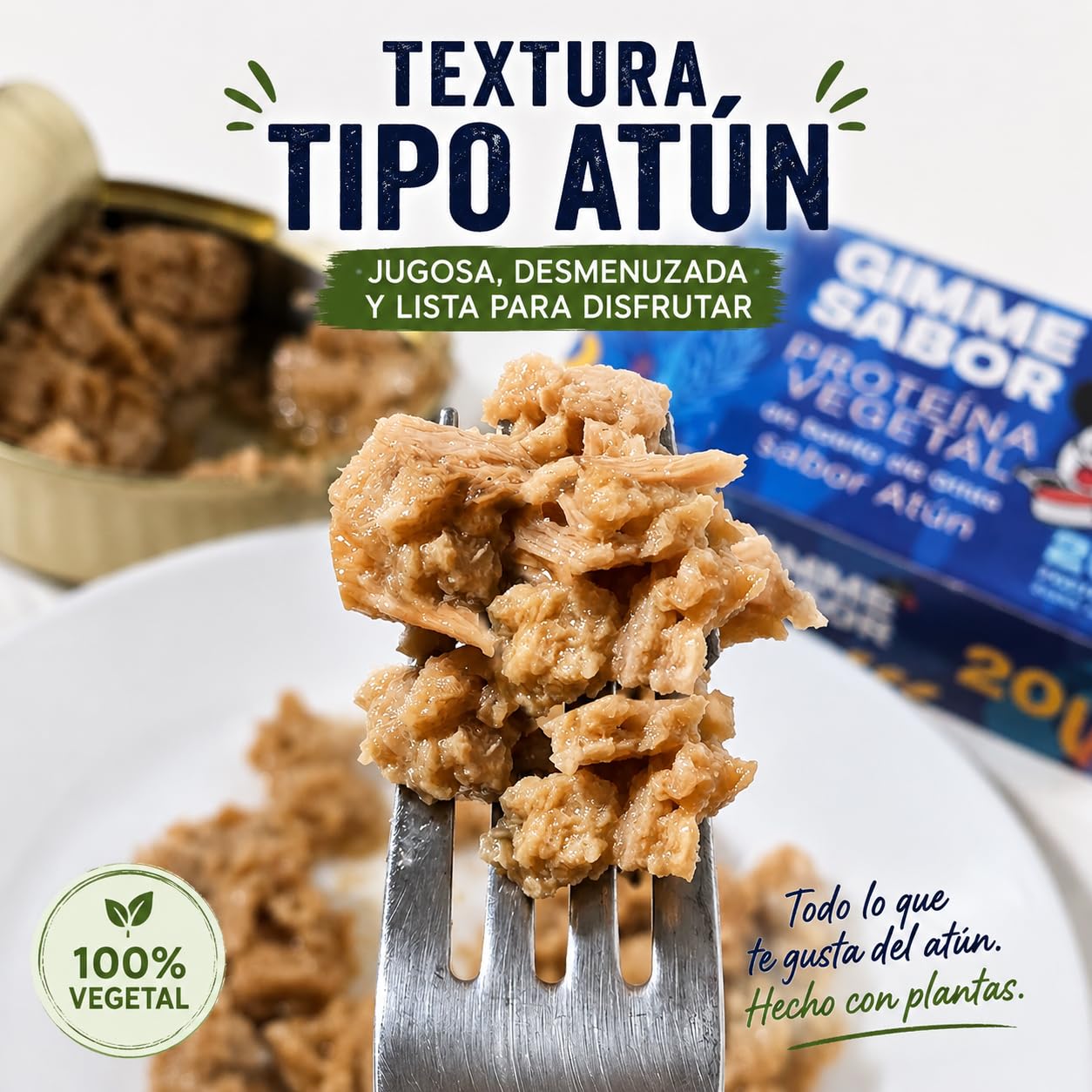 Gimme Sabor Atún Vegano en Aceite de Oliva Pack 3 | Alternativa Vegetal al Atún | Listo para Comer