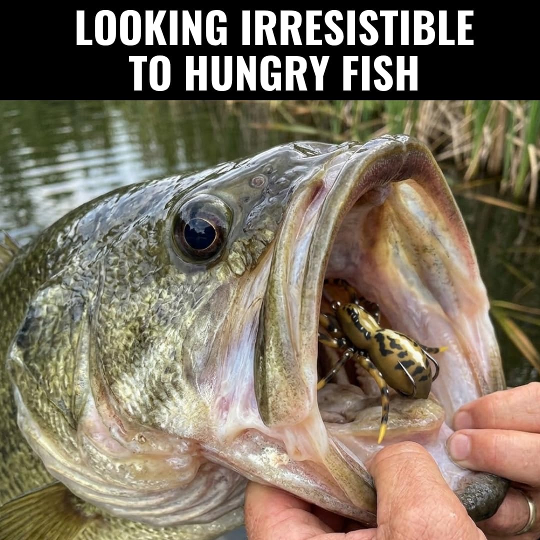 LUNKERHUNT Señuelos de pesca de agua superior | Cebos para pesca de lubina | Cebo de pesca realista con faldas resistentes | Señuelos de pesca de lubina sin malas hierbas para agua dulce y agua salada