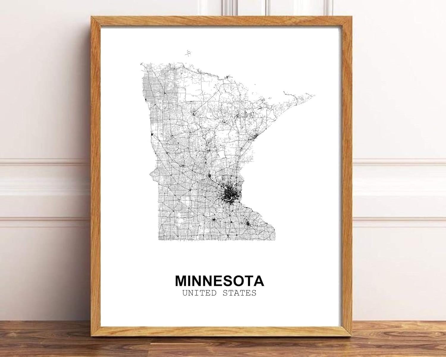 المتكامل - اليفيلي 13 × 19 غير مؤطر ولاية مينيسوتا الولايات المتحدة الأمريكية مجردة خريطة الطريق الحديثة طباعة ملصق جدار مكتب ديكور المنزل الحد الأدنى خط الفن مسقط المنزل wgn180 2026 - view 3