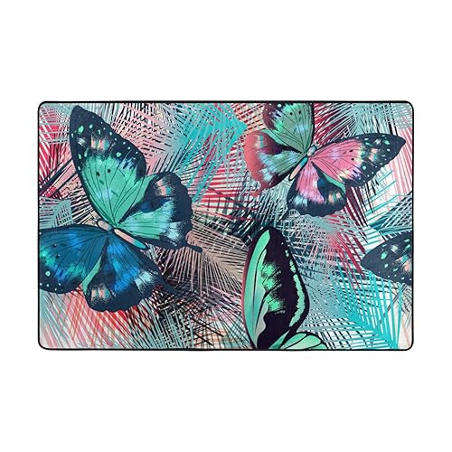 Miniatura 10 de ALAZA - Tapete para puerta de interior y exterior, antideslizante, suave, lavable, color amarillo y azul marino, 1 unidad, 24 x 36 pulgadas