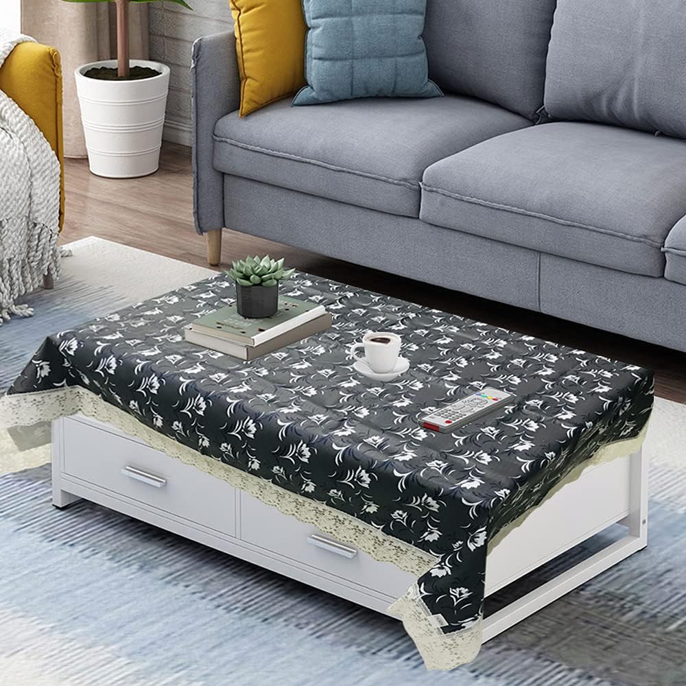 Homerz Premium Center Table Cover Waterproof and Dustproof (Black Emboss, 40x60 inch- Center Table)