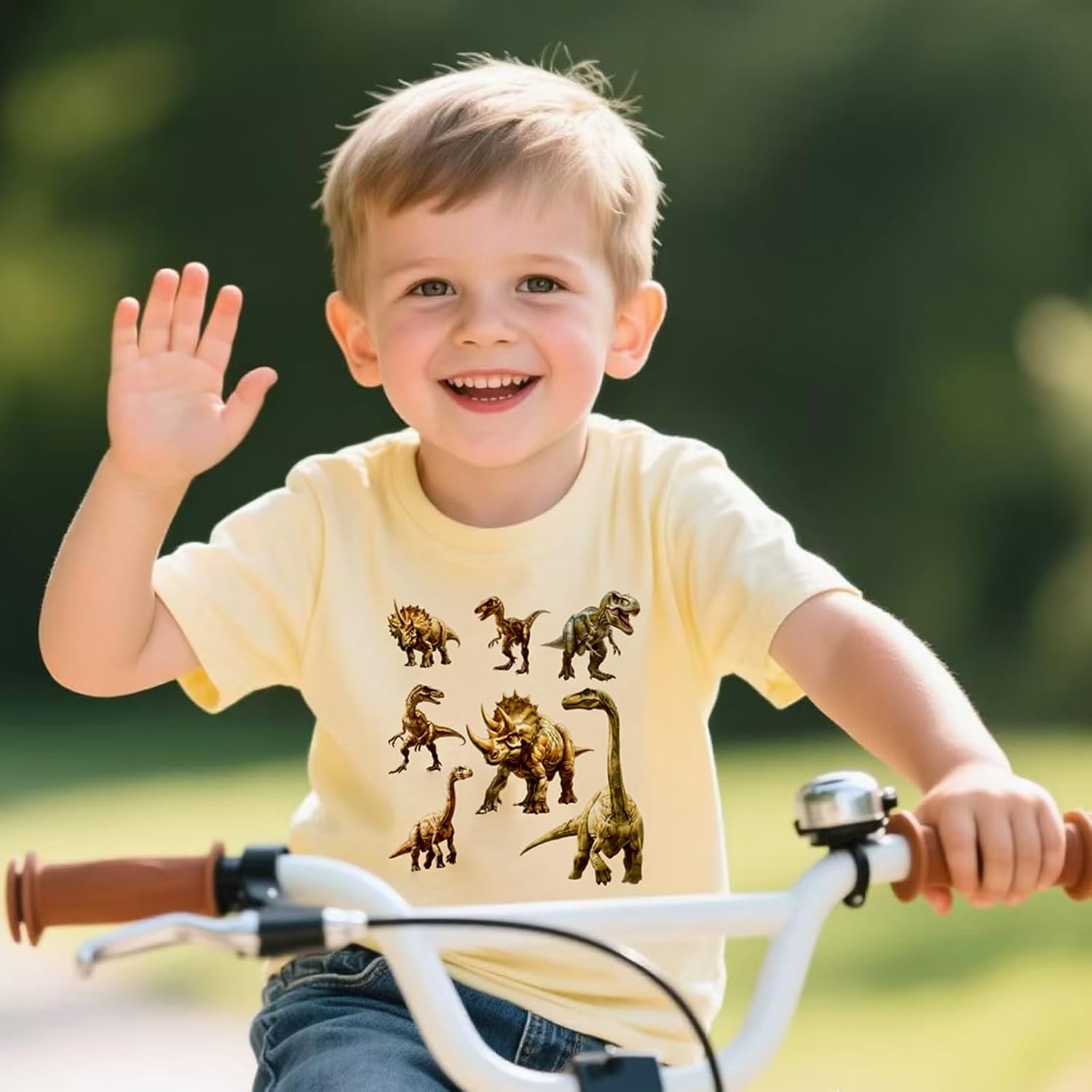 Toddler Little Boys Girls Dinosaur T-Shirt Kids Summer Short Sleeve Graphic Cotton Tee Top