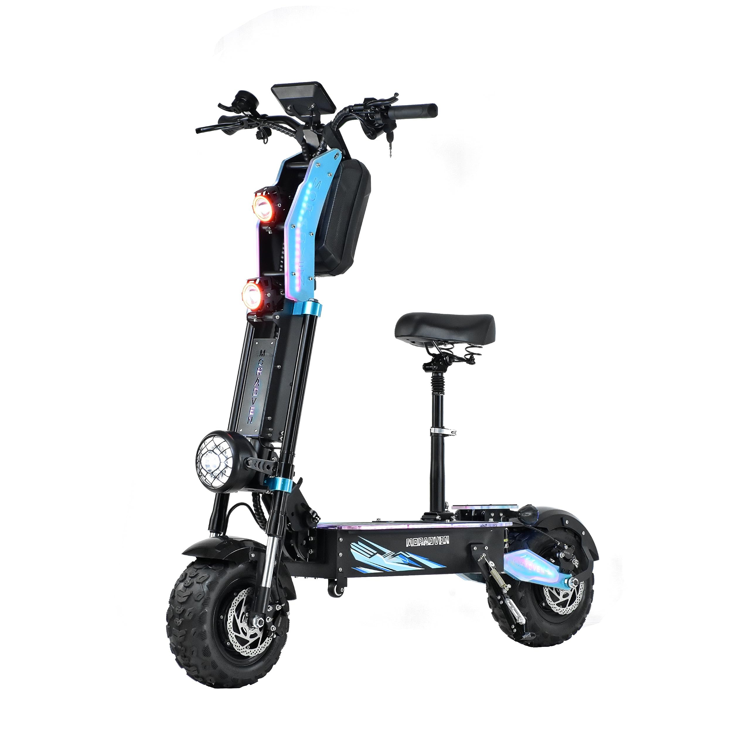 Electric Scooter high Power Dual Drive 4000W Motor, top Speed 60 mph, 60V45AH Range 90 Miles 13-inch Large Screen Removable seat Off-Road Tires Adult Electric Scooter
