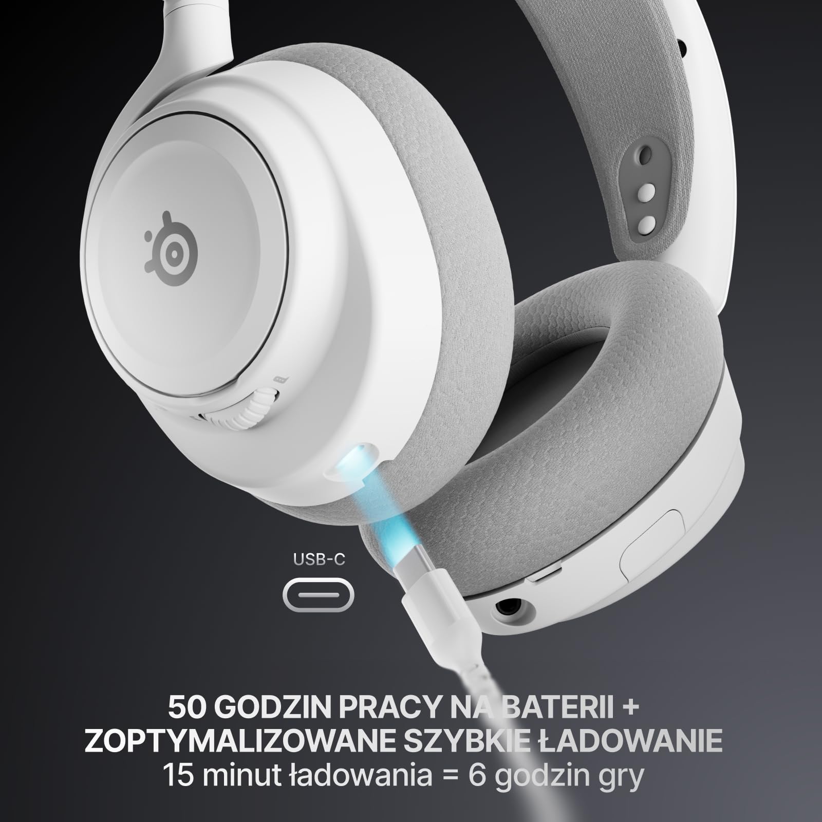 SteelSeries Arctis Nova 7P Wireless Gen 2 do gier -sterowanie aplikacją w czasie rzeczywistym - 50H + -przetworniki magnetyczne z magnesem neodymowym -miks 2,4 GHz/Bluetooth -PS5,PC, Switch 1/2,mobile
