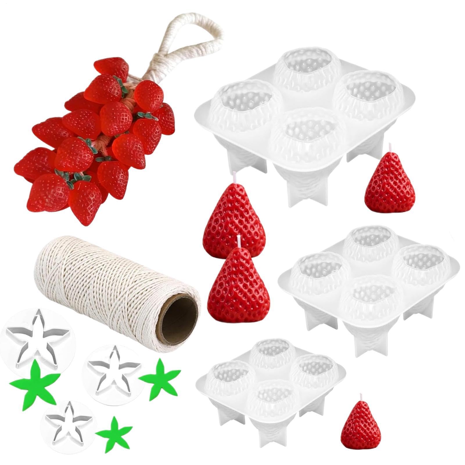 Moule bougie fraise silicone pour bougies parfumées diy et savon