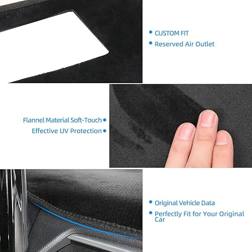 Miniatura 5 de CZCGYDY Cubierta de tablero para Toyota RAV4, accesorios 2019-2023, antideslizante, protector de protección solar, sin reflejos, color negro