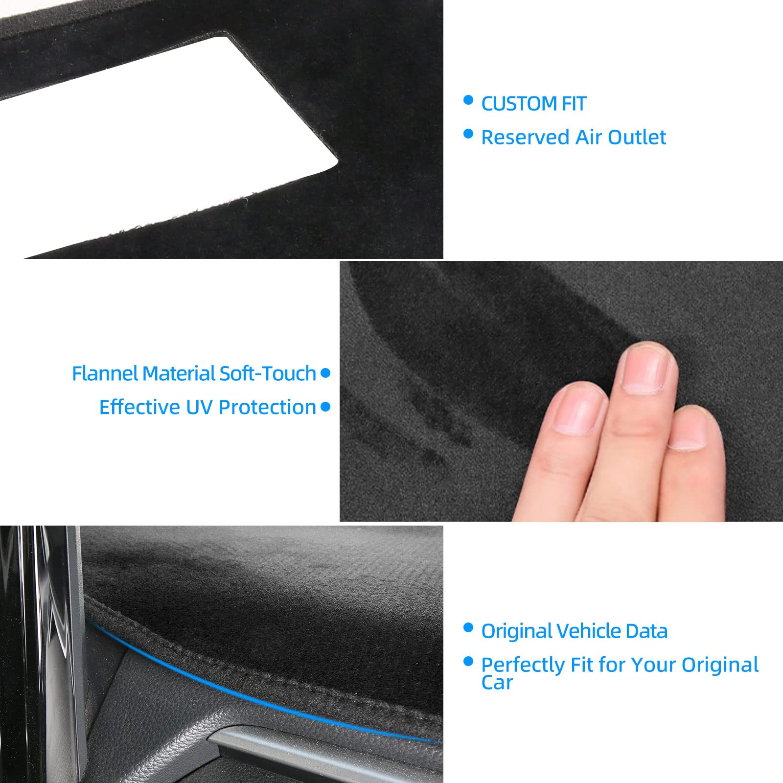 CZCGYDY Dashboard Cover for Toyota RAV4 2023 2022 2021 2020 2019,Dash Cover Mat Custom Fit for RAV 4,Nonslip Flannel Dash Board Cover,Anti-Glare,Anti-Reflection(Without HUD)