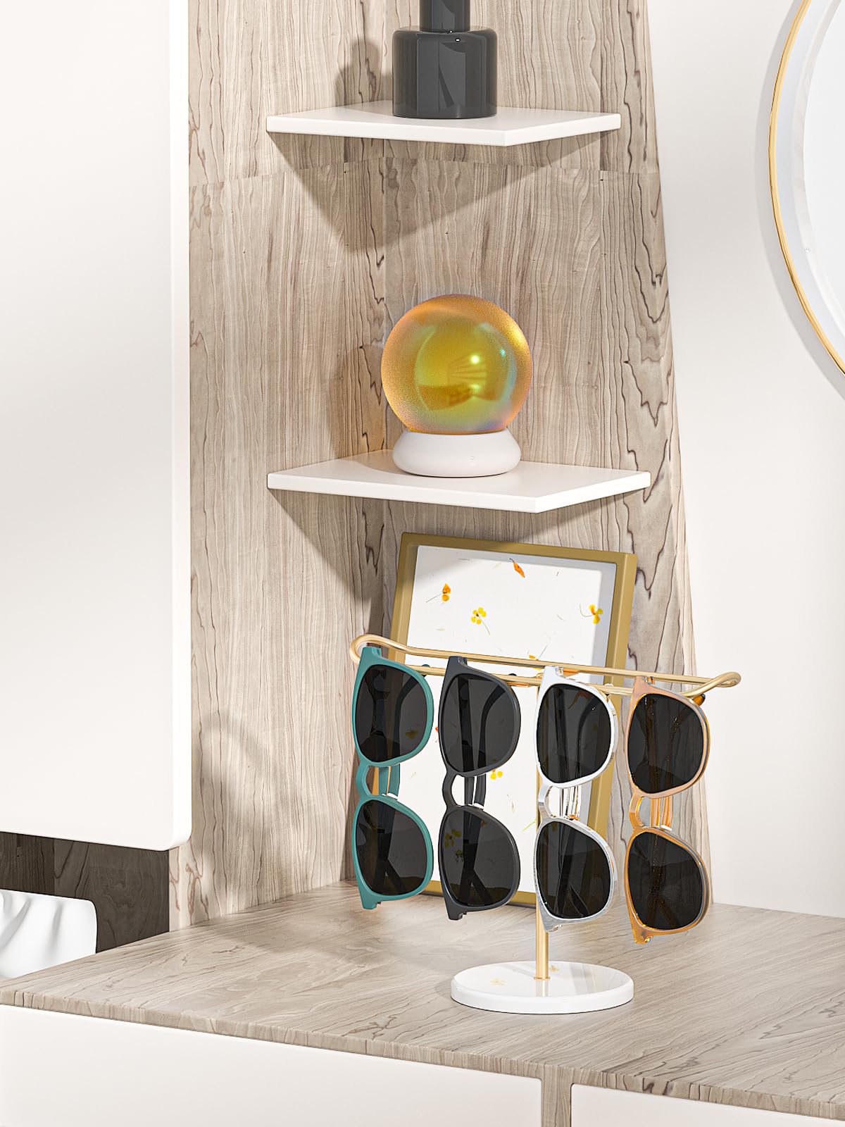 Supporto Porta Fascine In Metallo Dorato E Acrilico – Organizer Da Tavolo Per Accessori Capelli – Regalo Per Ragazze