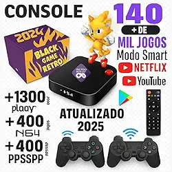 Video Game Retro Elite 140 Mil jogos 128GB + 2 controles Sem Fio