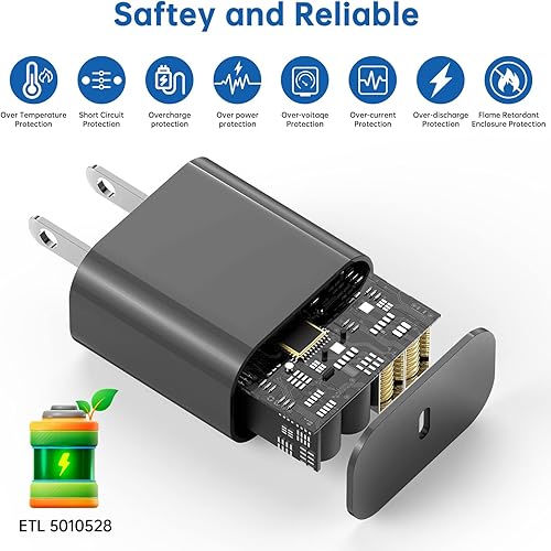 Miniatura 4 de Paquete de 3 cargadores QZIIW para iPhone, cargador rápido para iPhone, certificado MFi, adaptador rápido para iPhone, cable de carga USB C a