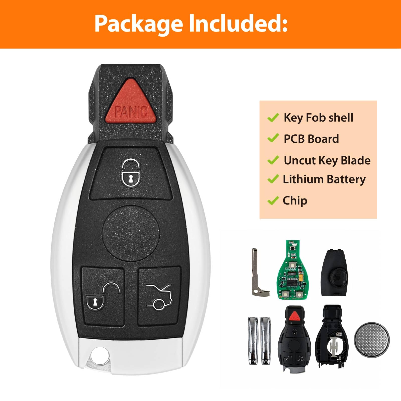 ふーちゃん  BWL G.L.S KEY TG Auto Key Fob Replacement for 2013 2014 2015 Mercedes Benz C CL