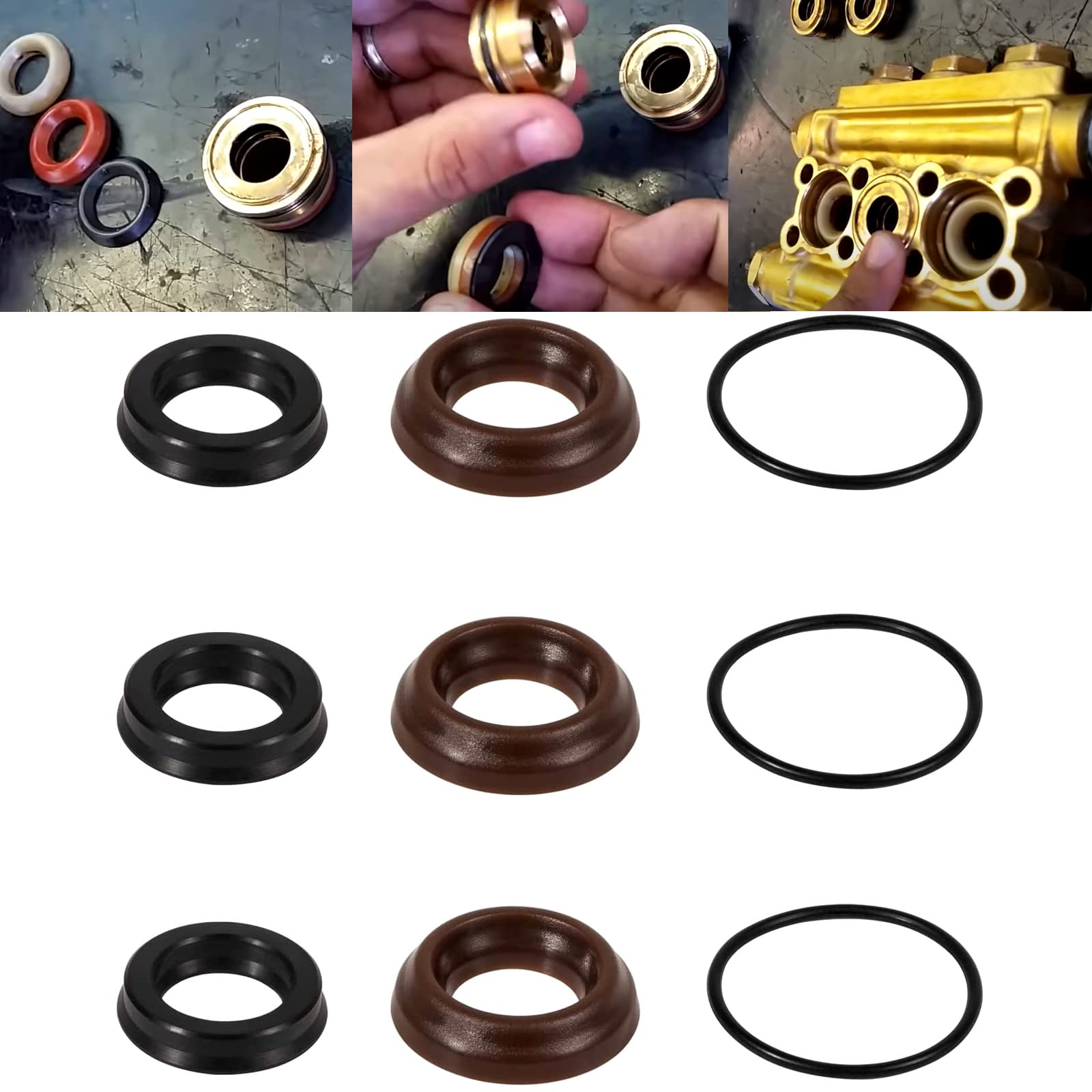 CASTNOO AR1857 Pressure Washer Packaging Kit 18 mm for Annovi Reverberi RK, RKA, RKV, XRC and XRA Series Pumps, AR1857, Mi-T-M 70-0177