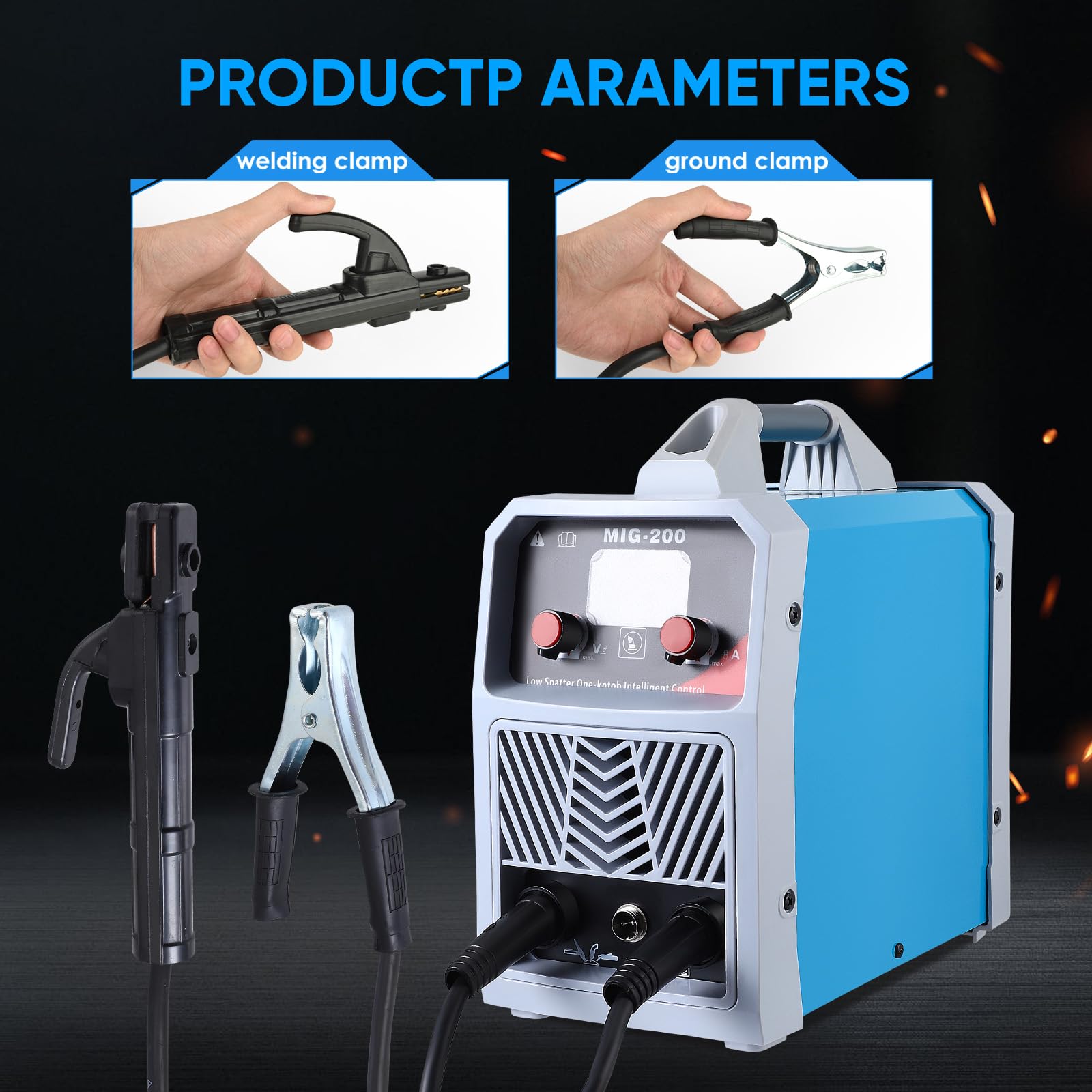 Saldatrice inverter ARC/MIG/TIG, saldatrice digitale 3 in 1, Saldatrice portatile, pistola per saldatura,pinza di messa a terra, maschera, spazzola, bacchette e filo per saldatura