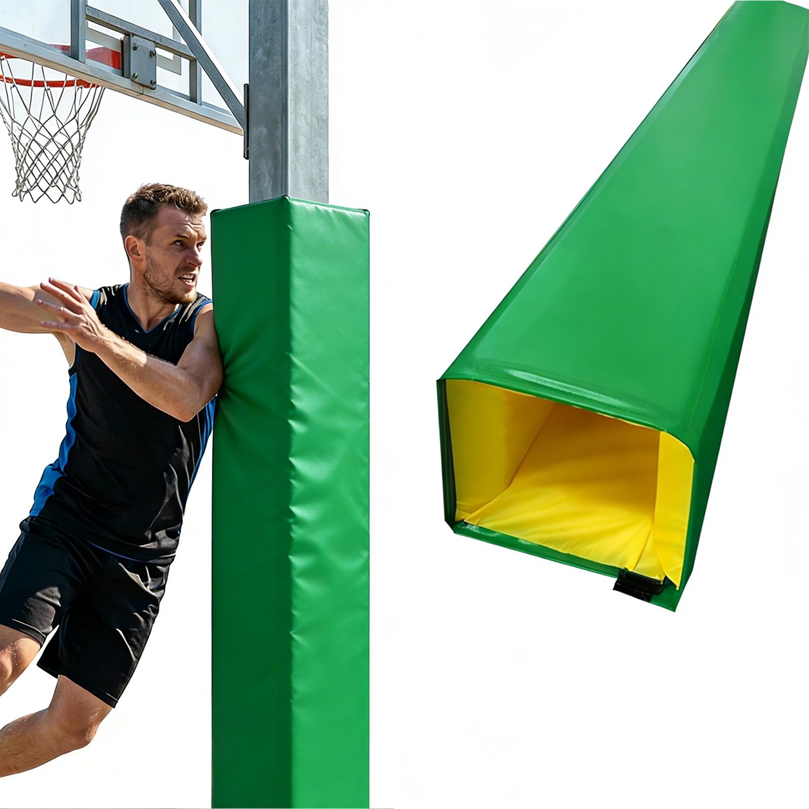 Rembourrage pour bâton de basket-ball gris pour poteaux carrés de 10 à 30 cm
