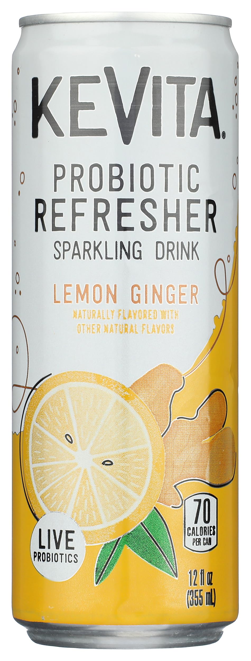 Amazon.com: KeVita Sparkling Probiotic Refresher Lemon Ginger, 12