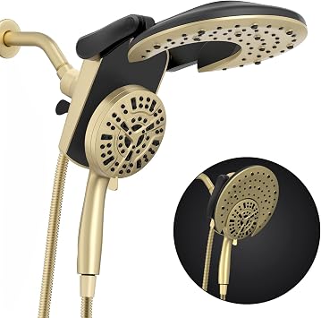 Foldable Rainfall Shower Head 9 Spray Settings/Modes Handheld Showerheads