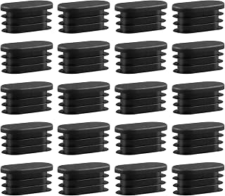 20 Piezas Tapones Ovalados para Tuberías, Tapones para Patas de Sillas 20x40mm, Tapones Sillas Patas, Tapas de Plástico para Tubo, Tapas Protectoras, Negro