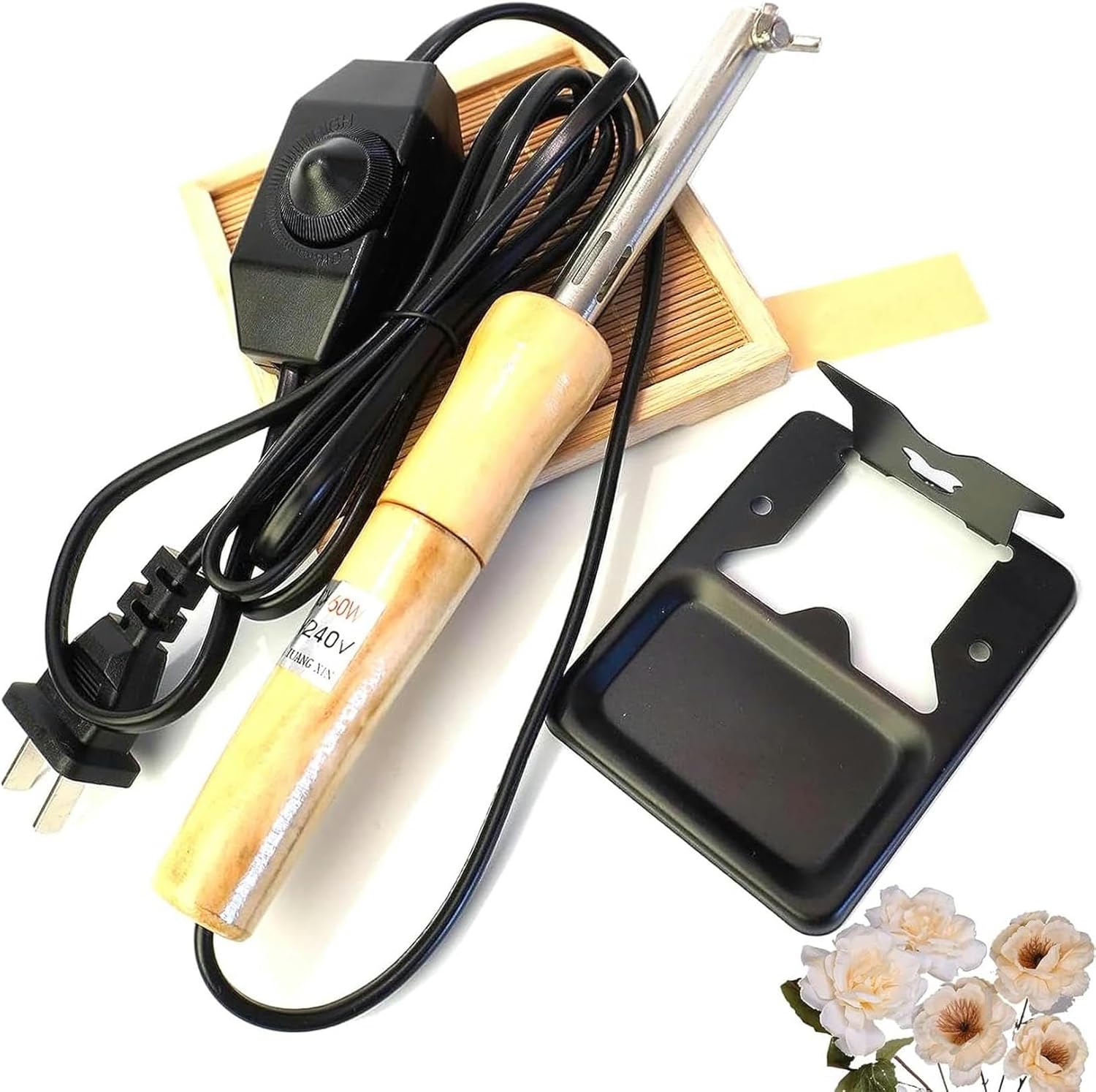 Fabric Flower Making Tool, Artificial Flower Ironing Machine, Fake Flower Making Tool Set, Tool Set for Making Artificial Fabric Flowers, with 18 Iron