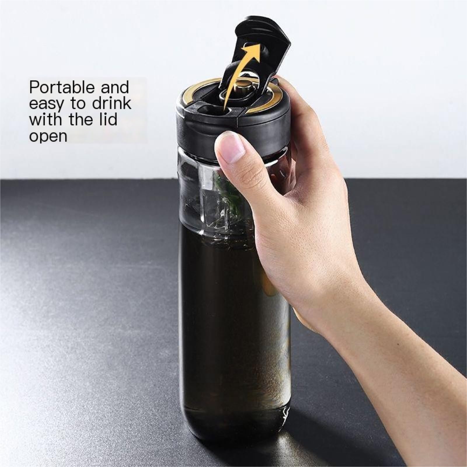 Borraccia Bottiglie d'Acqua Bottiglie d'Acqua Isolate da Viaggio Sfera Magica Tazza da tè Magnetica T Tazza d'Acqua Sportiva in plastica di Grande capacità(White,7.5 * 8.8 * 24CM(800ML)_1)